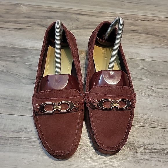 Coach Shoes - Coach Burgundy Suede Driving Loafers Women's Shoes US Size 7